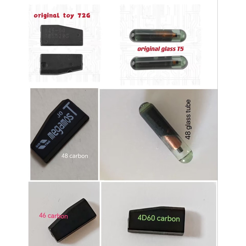 ชิปกุญแจจุดระเบิด --- 48 แก้ว T5 72G คาร์บอน 48 คาร์บอน 4D 60 คาร์บอน 46