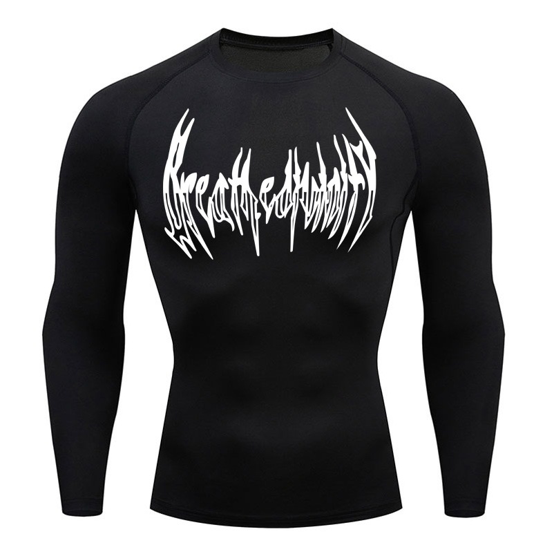 เสื้อยืดแขนยาว แบบแห้งเร็ว เหมาะกับใส่เล่นกีฬายิม สําหรับผู้ชาย ราคา ถูกที่สุด ดีลบีเคเค แกลเลอรีภาพที่ 4