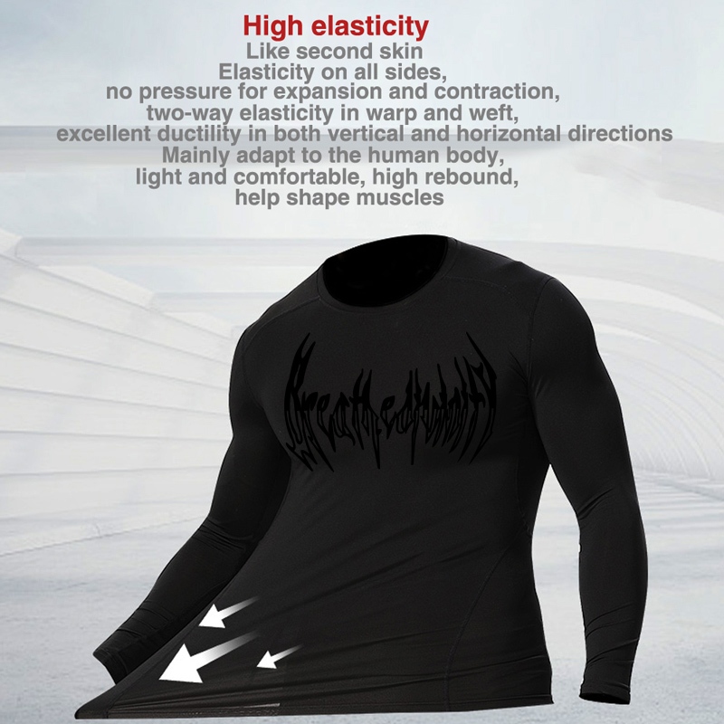 เสื้อยืดแขนยาว แบบแห้งเร็ว เหมาะกับใส่เล่นกีฬายิม สําหรับผู้ชาย ราคา ถูกที่สุด ดีลบีเคเค แกลเลอรีภาพที่ 6