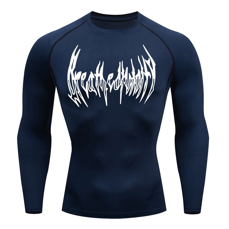 เสื้อยืดแขนยาว แบบแห้งเร็ว เหมาะกับใส่เล่นกีฬายิม สําหรับผู้ชาย ราคา ถูกที่สุด ดีลบีเคเค แกลเลอรีภาพที่ 3