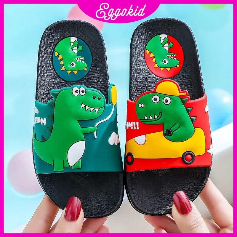 Eggokids store รองเท้าแตะ ลายการ์ตูนไดโนเสาร์ กันลื่น สําหรับเด็กผู้ชาย