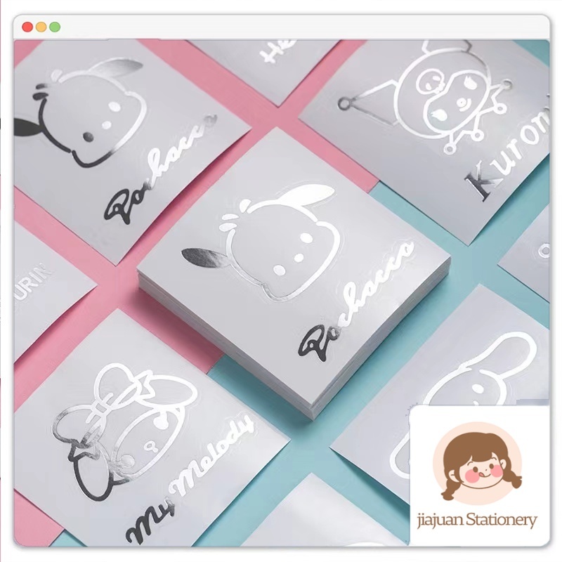 สติกเกอร์โลหะ ลายการ์ตูน Sanrio กันน้ํา สีเงิน สําหรับติดตกแต่งโทรศัพท์มือถือ