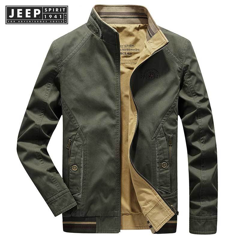 JEEP SPIRIT 1941 ESTD เสื้อแจ็กเก็ตลําลอง คอปกตั้ง แฟชั่นสําหรับผู้ชาย ไซซ์ M-4XL