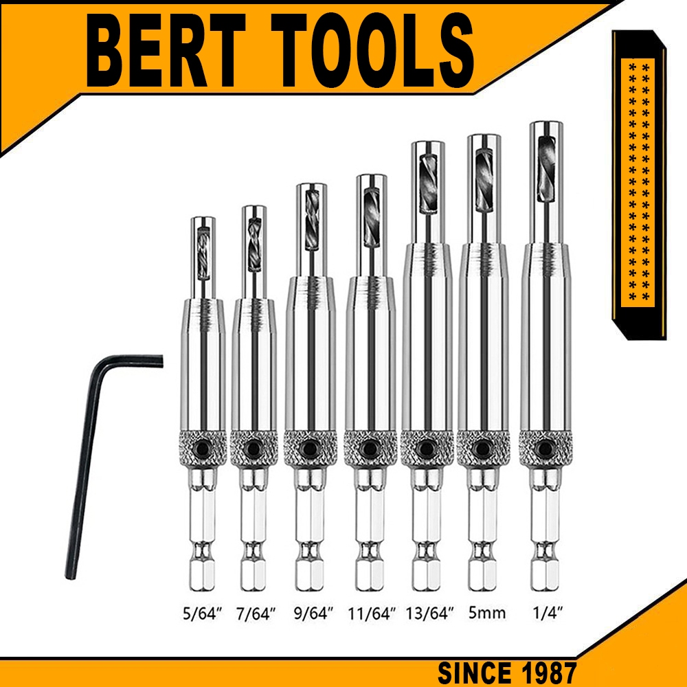 BERT | ชุดดอกสว่านบานพับ ชุดดอกสว่านดอกเจาะบานพับ HSS สําหรับงานไม้ ประตู หน้าต่าง ตู้ งานไม้