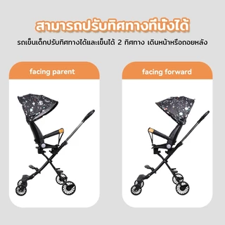 EvianAngel รถเข็นเด็ก S02 Pro พับได้ เข็นได้ 2 ทิศทาง ปรับเอน 3 ระดับ พร้อมหลังคากันแดด