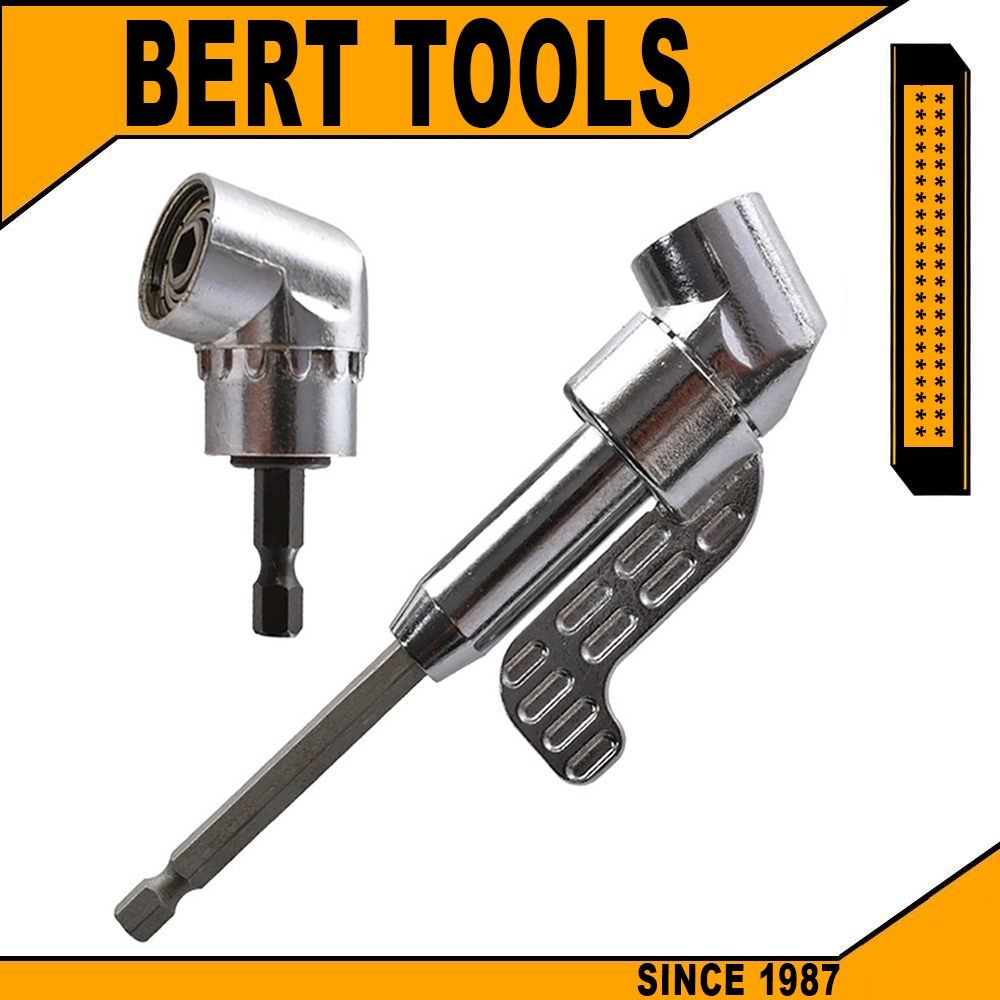 BERT | อะแดปเตอร์สว่านไขควง เจาะมุมขวา 105 องศามุมขวา ไดร์เวอร์มุมขยายพลังงาน มุมขวา 105 องศา 1/4 นิ้ว 2 ชิ้น (สั้น 1 ชิ้น ยาว 1 ชิ้น)