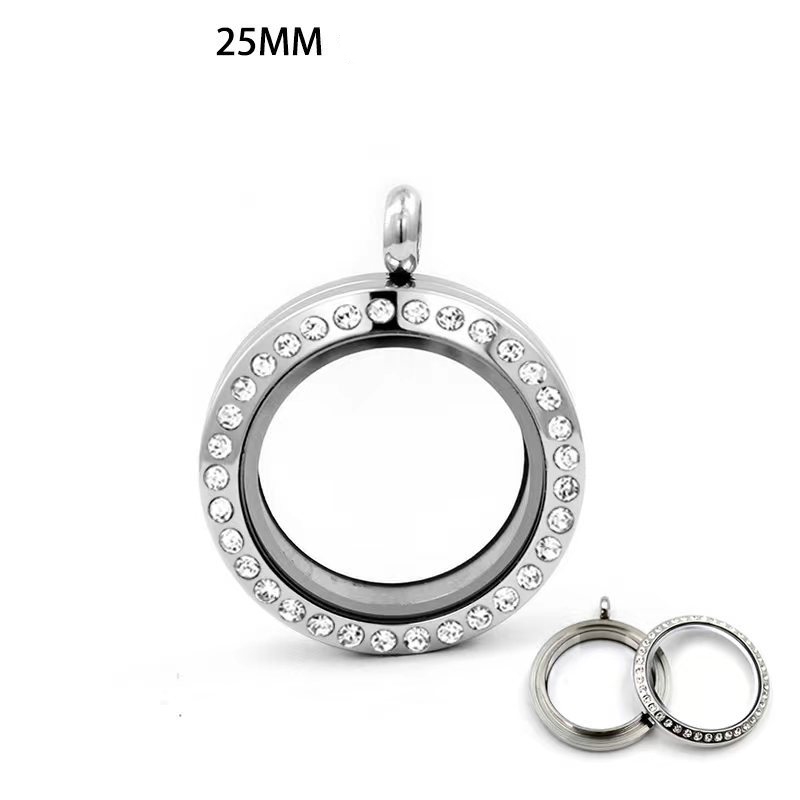 สร้อยคอ 30 มม. ธรรมดา บิด สกรู ปิด ล็อกเก็ต แก้ว ความจํา ลอย ล็อกเก็ต สําหรับ ไข่มุก เสน่ห์ ล็อกเก็ต - รูปที่ 4