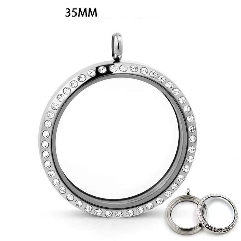 สร้อยคอ 30 มม. ธรรมดา บิด สกรู ปิด ล็อกเก็ต แก้ว ความจํา ลอย ล็อกเก็ต สําหรับ ไข่มุก เสน่ห์ ล็อกเก็ต - รูปที่ 6