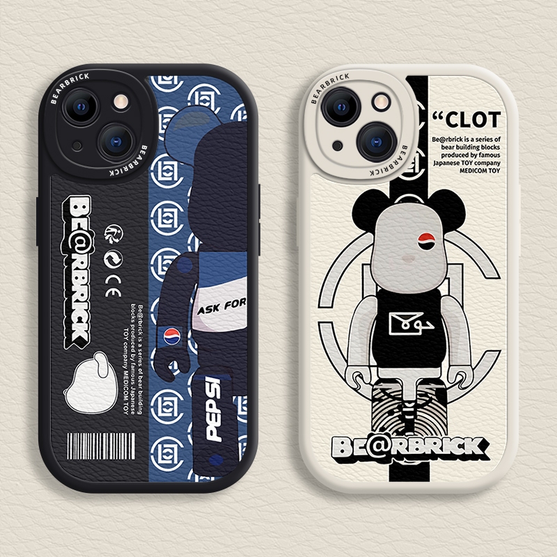 เคสโทรศัพท์มือถือแบบนิ่ม ลาย Bearbrick & Pepsi-Cola สําหรับ iPhone 15 14 13 12 11 Promax 7 8 Plus X 