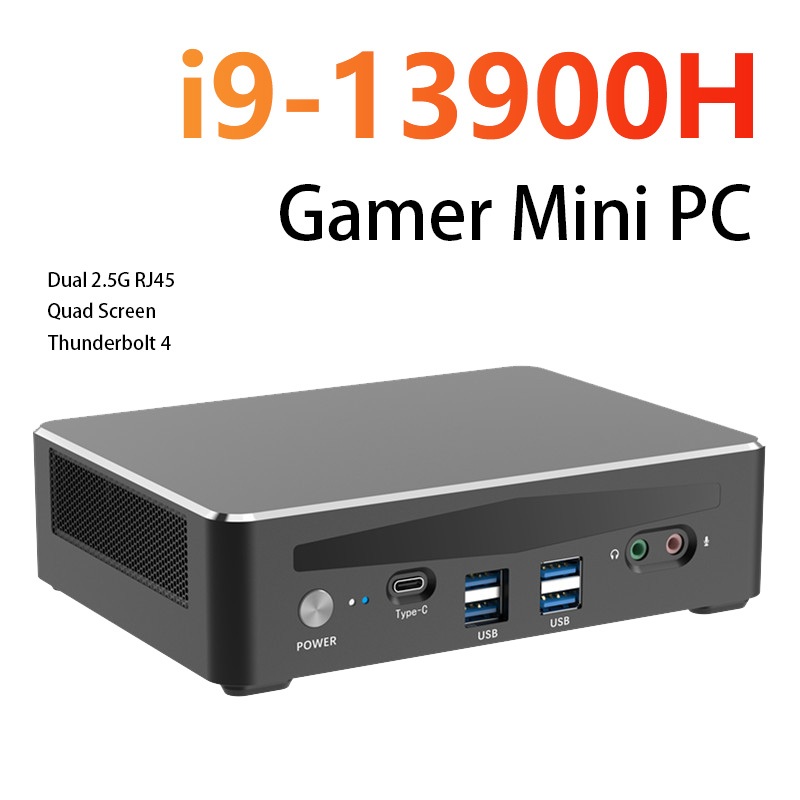 V600 Mini PC 13th Intel i9 13900H Iris Xe Thunderbolt 4 DDR5 PCIe4.0 Dual 2.5G Quad หน้าจอ 8K Wifi6E