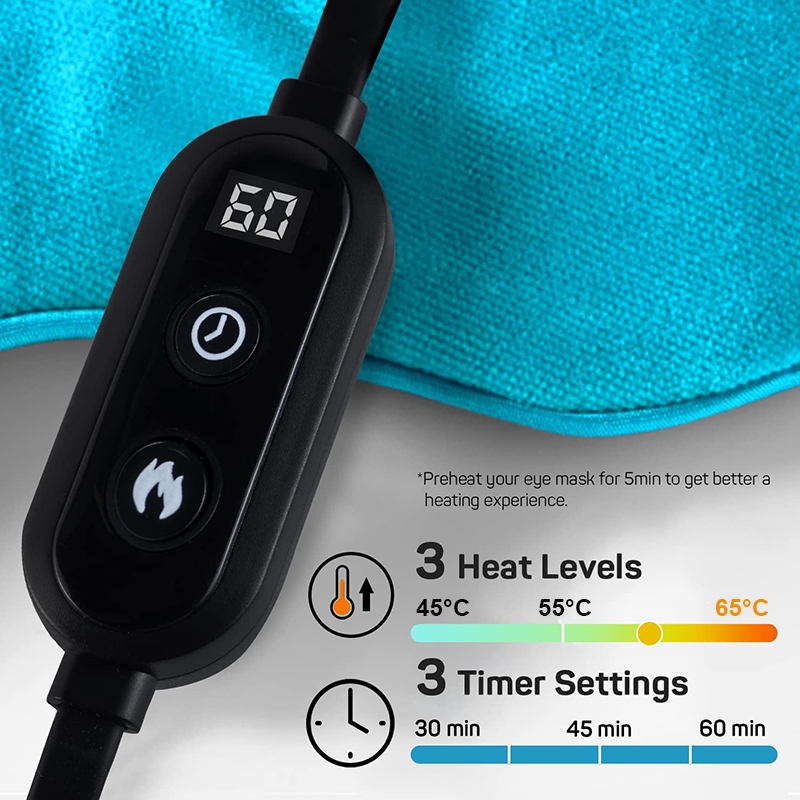 Kiprun 3 in 1 แผ่นมาสก์รอบดวงตา ทําความร้อน 3D ควบคุมอุณหภูมิ และตัวจับเวลา อุ่น USB สําหรับนอนหลับ ตาแห้ง ตาเหนื่อยล้า