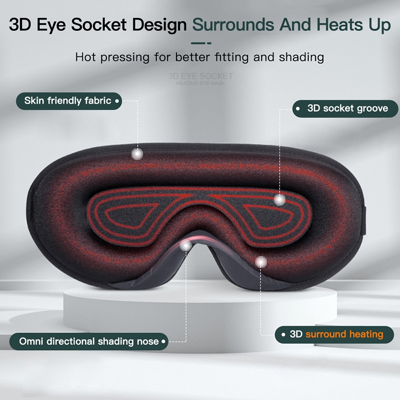 Kiprun 3 in 1 แผ่นมาสก์รอบดวงตา ทําความร้อน 3D ควบคุมอุณหภูมิ และตัวจับเวลา อุ่น USB สําหรับนอนหลับ ตาแห้ง ตาเหนื่อยล้า