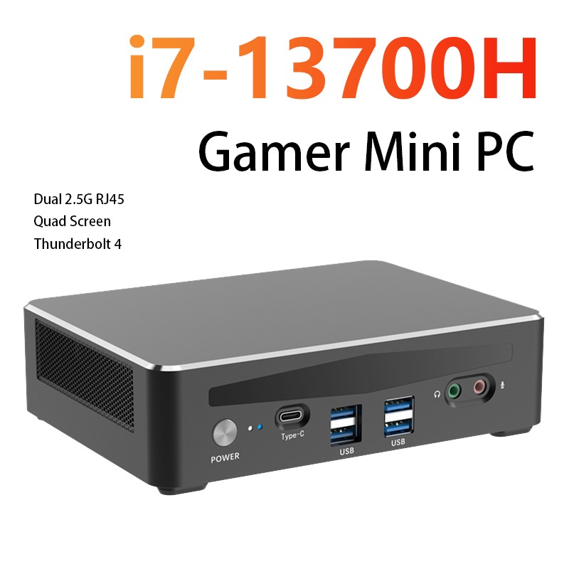 V600 Mini PC 13th Intel i7 13700H Iris Xe Thunderbolt 4 DDR5 PCIe4.0 Dual 2.5G Quad หน้าจอ 8K Wifi6E
