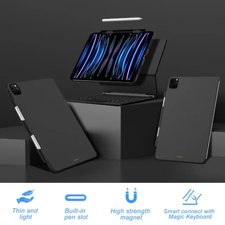GOOJODOQ เคสแม่เหล็ก พร้อมช่องใส่ดินสอ สําหรับ iPad Pro 11 13 Air 4 5 6 7 Pro 12.9（ไม่มีแป้นพิมพ์）