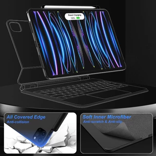 GOOJODOQ เคสแม่เหล็ก พร้อมช่องใส่ดินสอ สําหรับ iPad Pro 11 13 Air 4 5 6 7 Pro 12.9（ไม่มีแป้นพิมพ์）