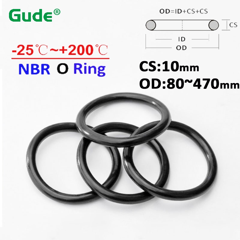 1 PC ยางไนไตรล์ O-แหวนสีดํา NBR CS 10 มม.OD 80 มม.-470 มม.O แหวนปะเก็นทนน้ํามันกันน้ํา