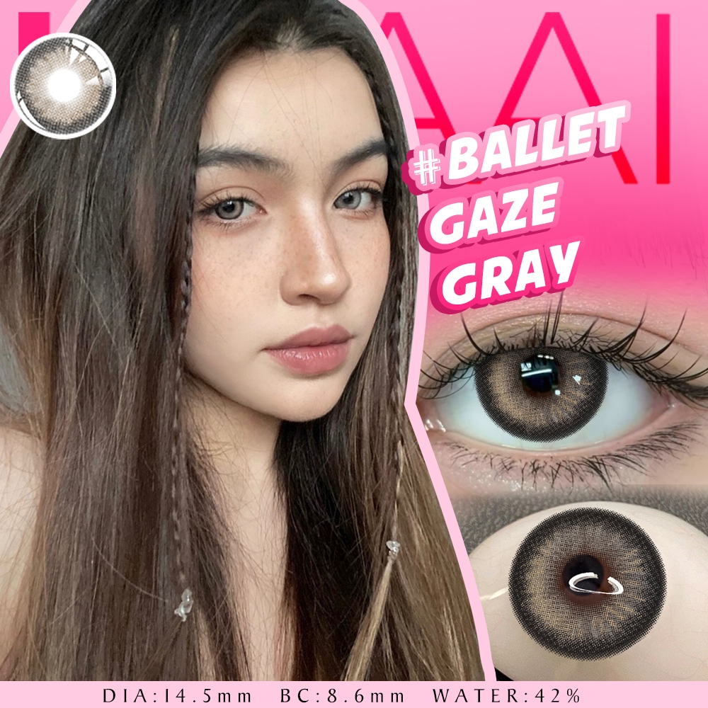 Uyaai คอนแทคเลนส์ บิ๊กอาย เลนส์นิ่ม ใช้ 2 ชิ้น/คู่ คอนแทคเลนส์ สีเทา หวานแหวว