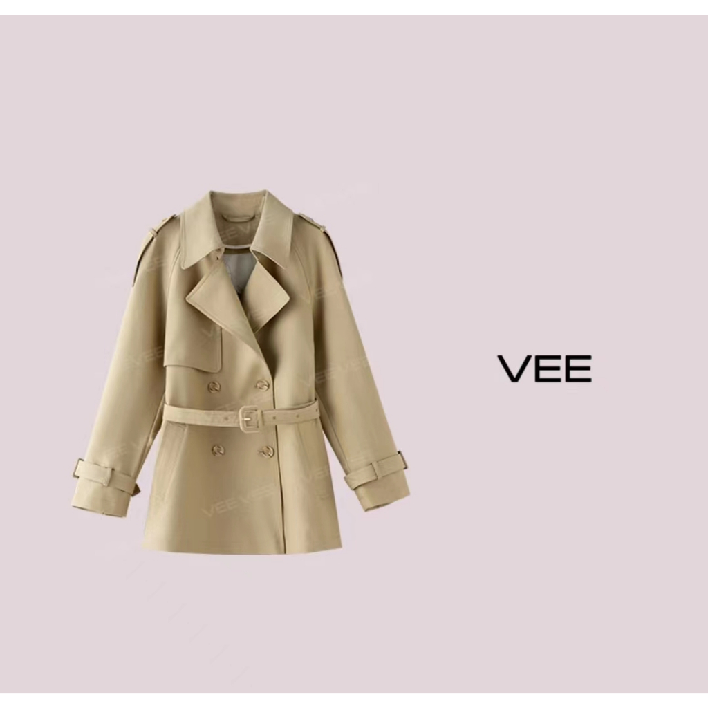 Dahong [London Morning Mist] Spring High-End Mid-Length Windbreaker Women Small Fashion All-Match Ja