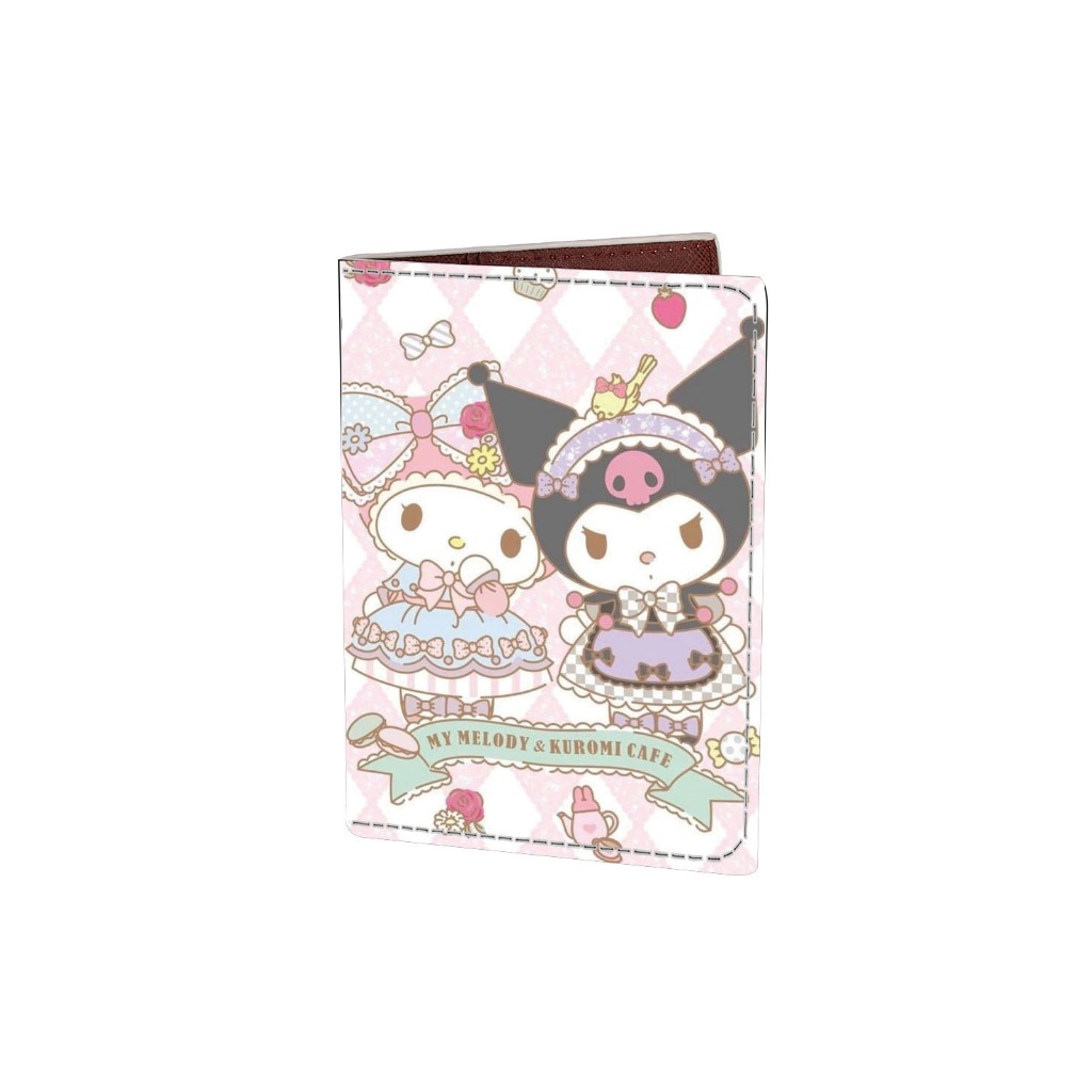 ใหม่ Sanrio ปกหนังสือเดินทาง Cinnamoroll Hello Kitty Melody Kulomi การ์ตูนพิมพ์ PU เคสป้องกันแบบพกพา ID Travel Credentials Card Holder