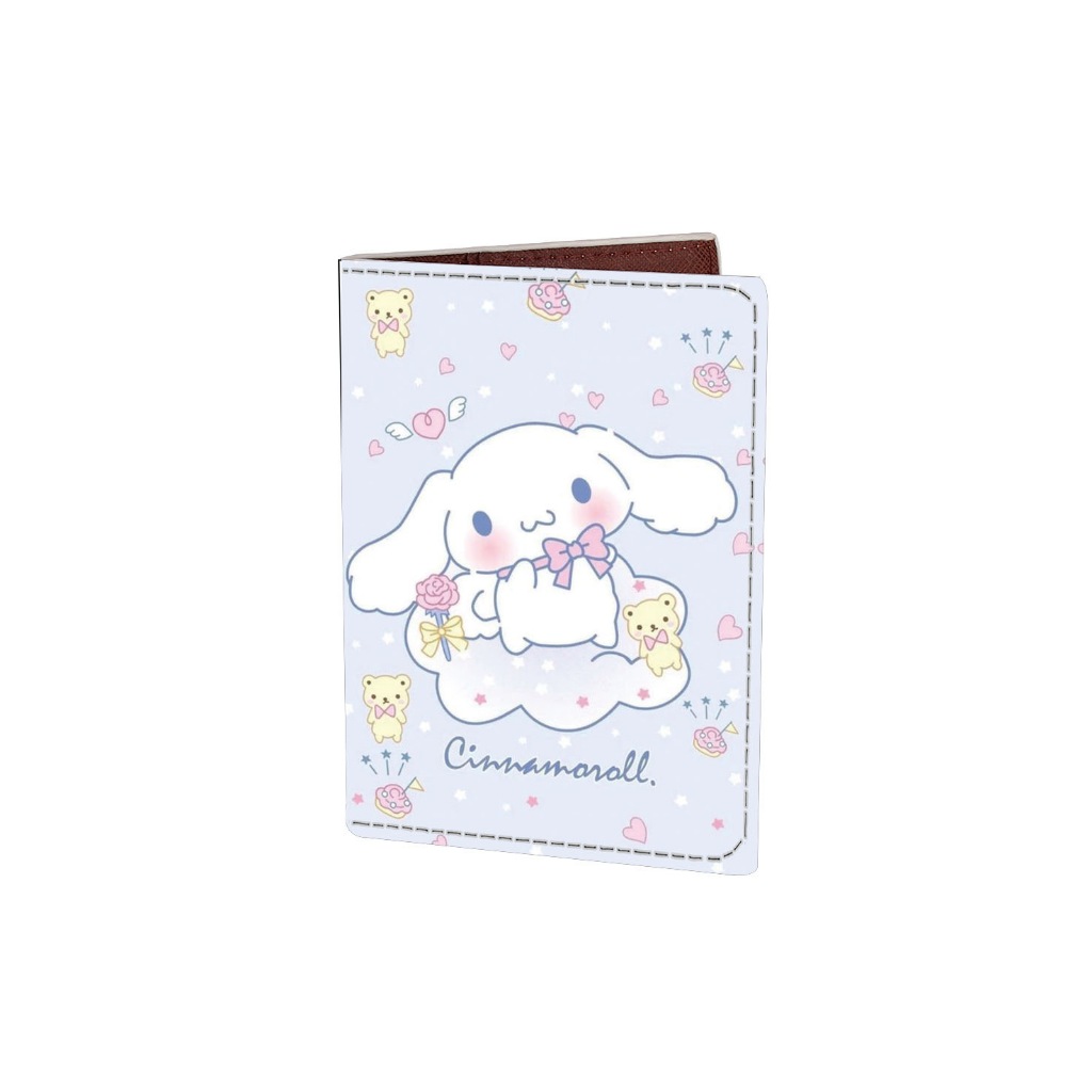 ใหม่ Sanrio ปกหนังสือเดินทาง Cinnamoroll Hello Kitty Melody Kulomi การ์ตูนพิมพ์ PU เคสป้องกันแบบพกพา ID Travel Credentials Card Holder
