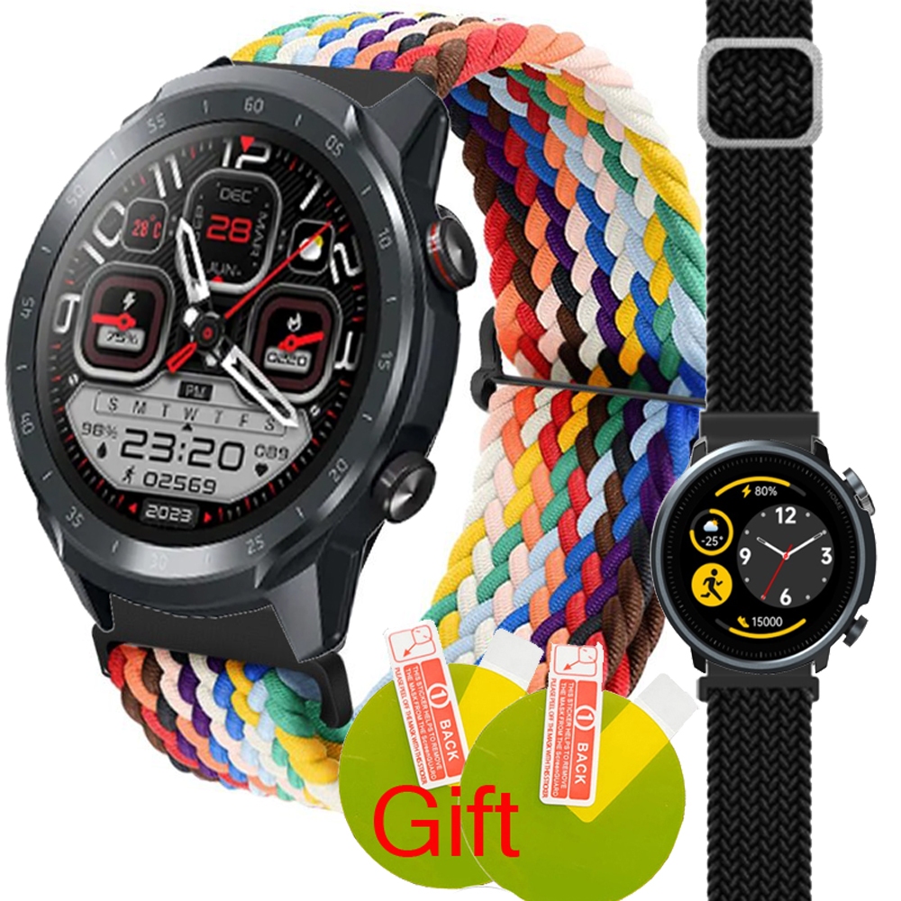 สายนาฬิกาข้อมือไนล่อนถัก ยืดหยุ่น ปรับได้ อุปกรณ์เสริม สําหรับ Mibro Watch A2 A1 Smart Watch Band ฟิล์ม