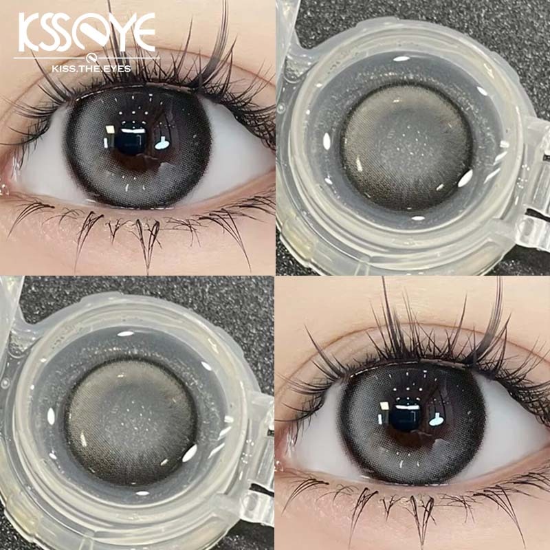 【COD&Graded Lens】คอนแทคเลนส์สายตาสั้น KSSEYE DIA:14.2 มม. สีดํา ฟ้า ชมพู สําหรับนักเรียน 2 ชิ้น