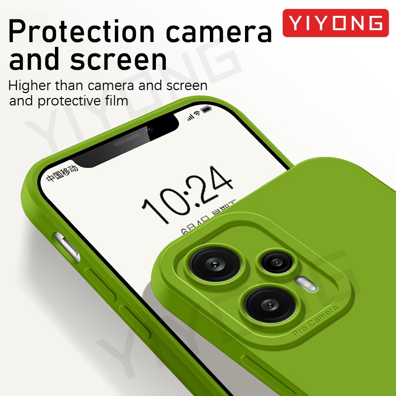 กรณีบน PocoF5 YIYONG สแควร์ซิลิโคนเหลวสําหรับ Xiaomi Poco รูปที่ 4