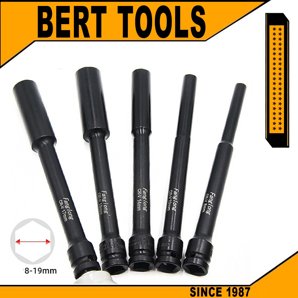 BERT ｜ลูกบล็อค สีดำ ลูกบล็อก ปากหกเหลี่ยม1/2นิ้ว(4หุน) ลูกบ๊อก บล็อกลม ชุดลูกบล็อกยาว ชุดบล็อก ชุดประแจไฟฟ