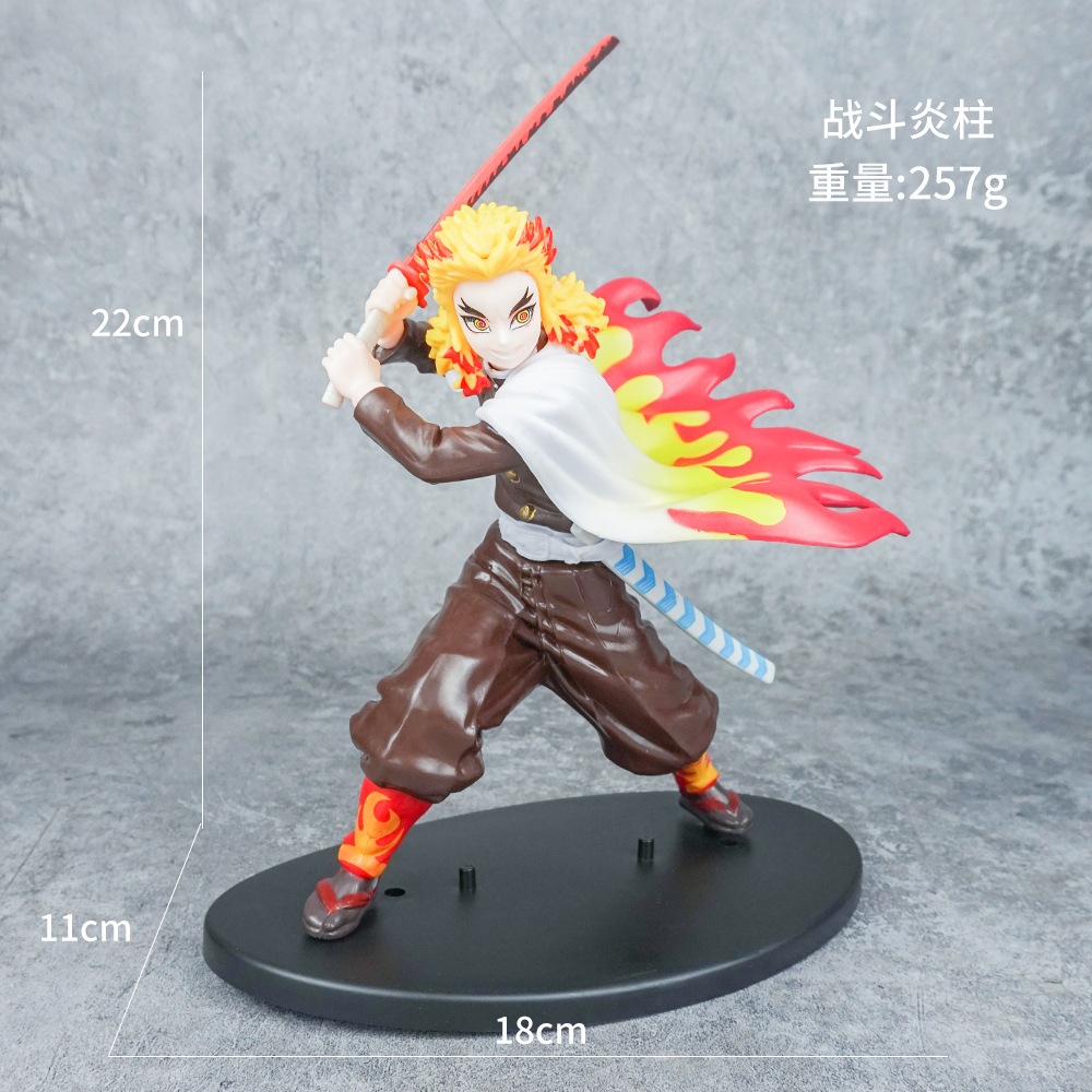 10-22 ซม.Anime Demon Slayer Kamado Tanjirou Nezuko Rengoku Kyoujurou Agatsuma Zenitsu Akaza Uzui Tengen PVC ตัวเลขการกระทําเดสก์ท็อปตุ๊กตาของเล่น - รูปที่ 3