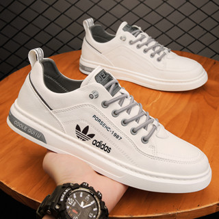 Jnbao พร้อมส่ง รองเท้ากีฬา รองเท้าผ้าใบหนัง ลําลอง ระบายอากา…