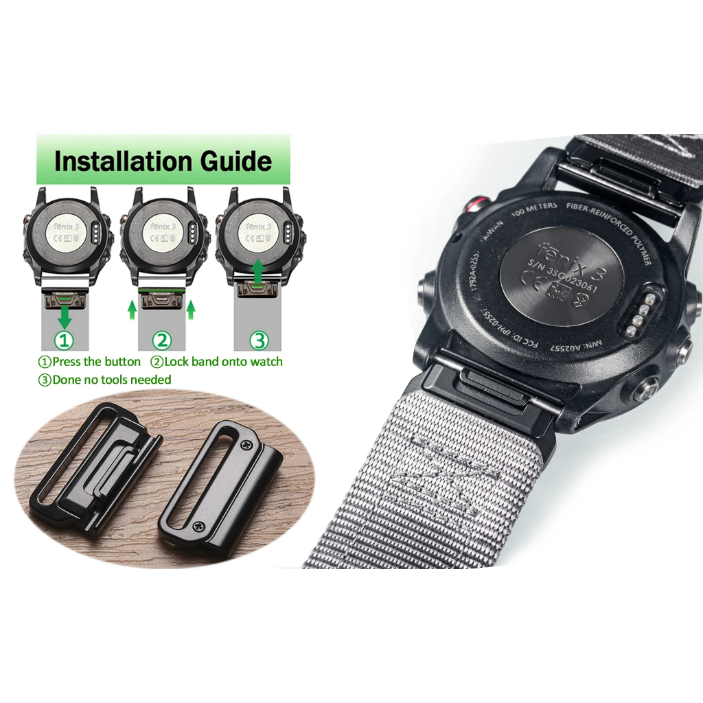 Hemsut Quickfit Trail Loops สําหรับ Garmin Tactix สายนาฬิกาสายไนลอนทอสําหรับ Fenix Forerunner 20 22 26