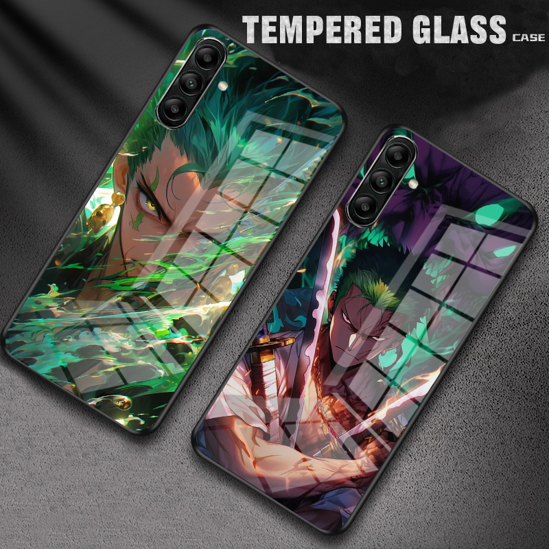 เคสโทรศัพท์มือถือแบบแก้วแข็ง กันกระแทก ลายการ์ตูนวันพีช สําหรับ SAMSUNG GALAXY A15 A25 A05s A04s A13 A14 A24 A34 A54 M23 M52 5G 4G A_2030