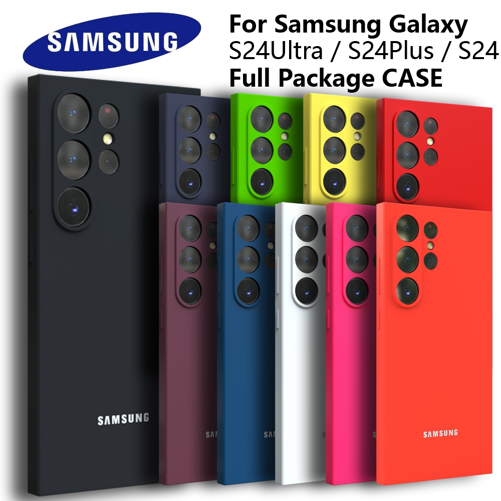 SAMSUNG สําหรับSamsung S24 UltraกรณีS24Ultra S24Plus Plusซิลิโคนเหลวนุ่มบางกันกระแทกโทรศัพท์กลับGalaxyเกราะป้องกัน