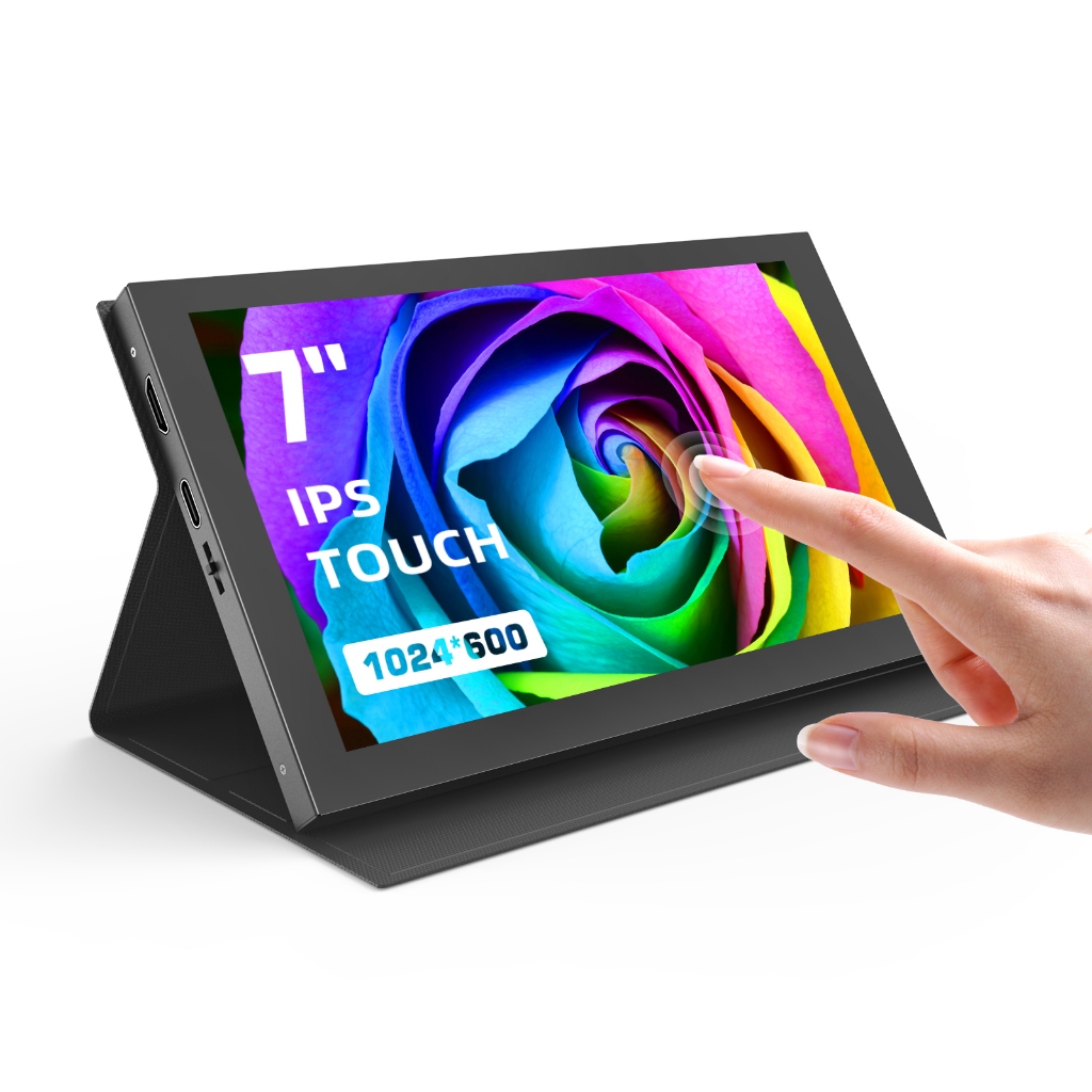 APROTII 7 นิ้ว 1024x600 Raspi IPS แบบพกพา 5 จุด Capacitive Touchscreen จอแสดงผล Mini HDMI Monitor สําหรับแล็ปท็อป Raspi 4B 3B + 3A + & Banana Pi win7/8/10/11 & เกมคอนโซล