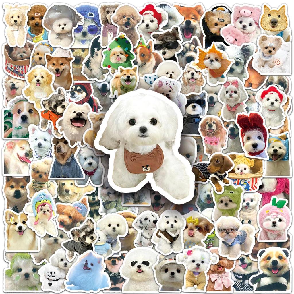 สุ่ม10/100ชิ้นตลกสุนัข ทําเอง สร้างสรรค์สติกเกอร์กันน้ําสําหรับโทรศัพท์แล็ปท็อปสเก็ตบอร์ดหมวกกันน็อคกราฟฟิตีมอเตอร์รถสติกเกอร์