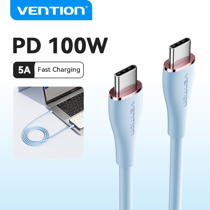 Vention สายชาร์จ USB C 2.0 100W 20V 5A Type C เป็น Type C สําหรับ OPPO VIVO Macbook 13 100W PD ชาร์จเร็ว