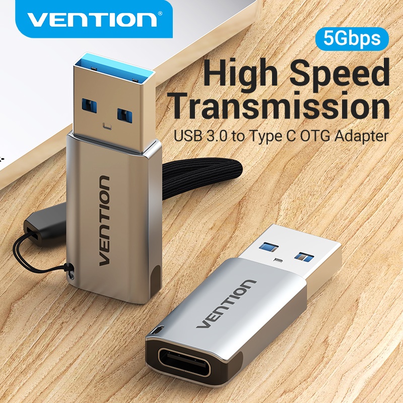 Vention พวงกุญแจอะแดปเตอร์ Usb 3 . 0 เป็น Type C5v 3a 5 Gbps ตัวผู้ เป็นตัวเมีย สําหรับแล็ปท็อป ตัวแปลง typec