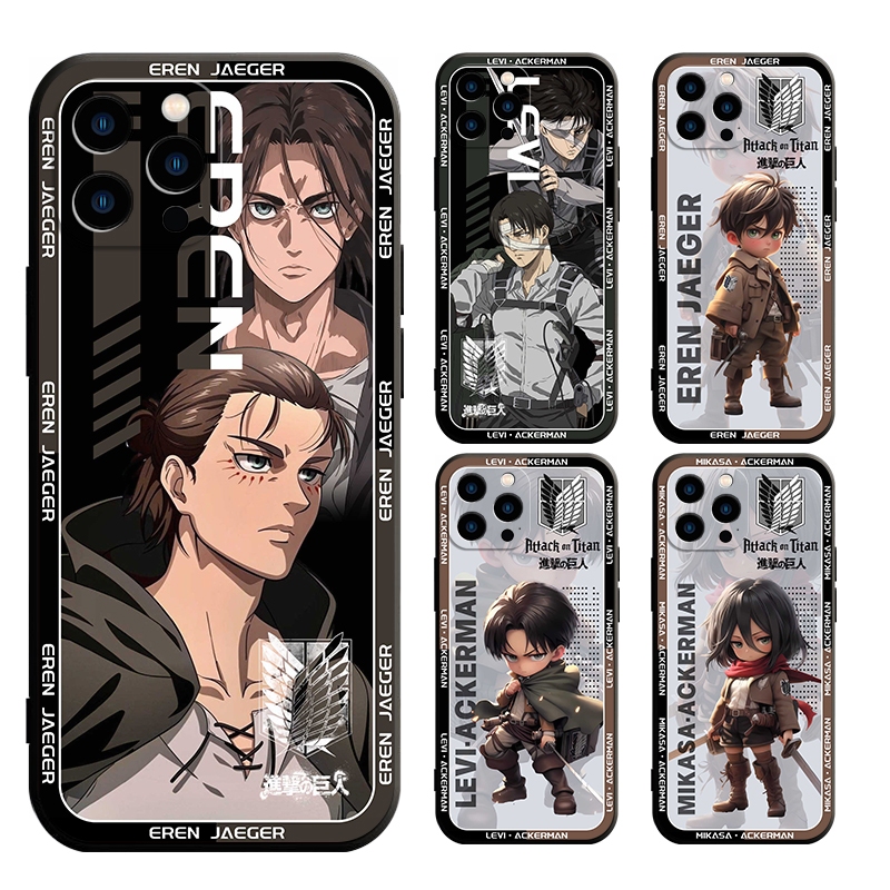 เคส iphone 12 13 14 PLUS PRO MAX MINI TPU นิ่ม เนื้อแมตต์ ลาย Attack On Titan สําหรับ