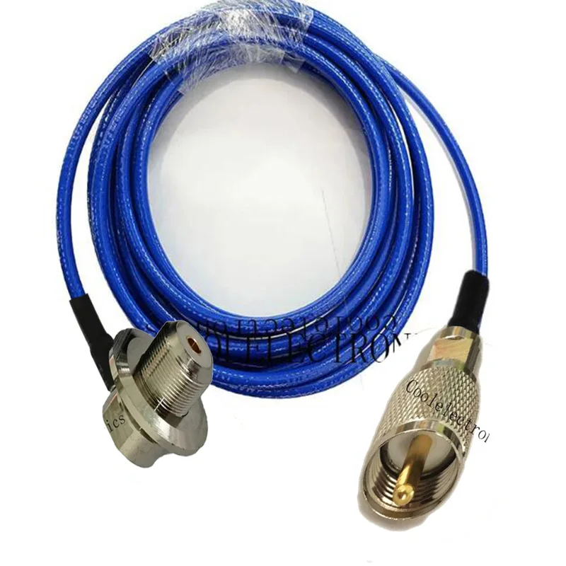 สายเคเบิลโคแอ็กเชียล RG142 UHF PL259 ตัวผู้ เป็น UHF SO239 ตัวเมีย 50 ซม. 1 ม. 2 ม. 3 ม. 5 ม. 10 ม. สีฟ้า สําหรับเสาอากาศวิทยุรถยนต์ 1 ชิ้น