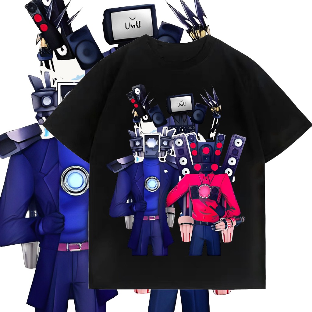 เสื้อผ้าเด็ก เสื้อ SKIBIDI MOTIF TOILET SKIBIDI SPEAKERMAN SKIBIDI TV MAN UNISEX COTTUN วัสดุ