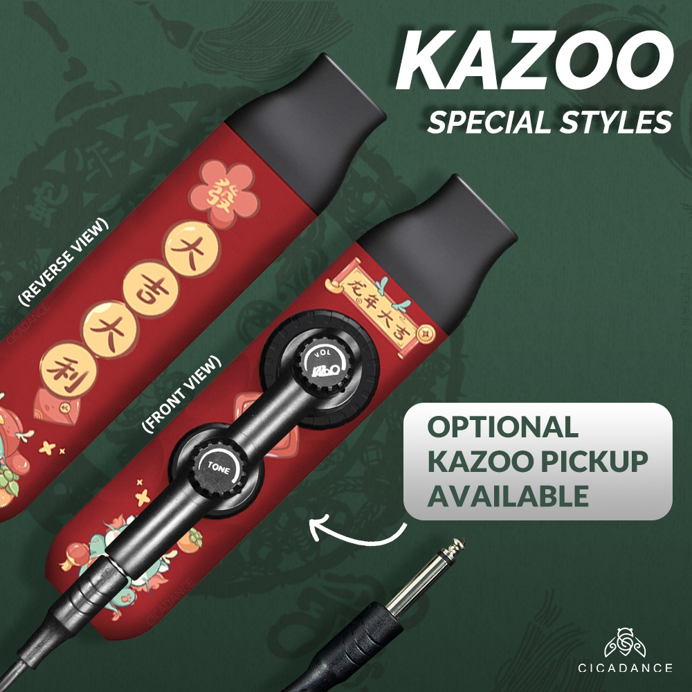 kazoo คาซูมังกรสองรู จำกัด วัสดุที่เป็นมิตรกับสิ่งแวดล้อม สลับระหว่างโน้ตสูงและต่ำได้ฟรี เรียนรู้ได้ง่าย อัพเกรดและบรรจุอย่างสวยงาม ฟรีเมมเบรนฟลุต 10 ชิ้น