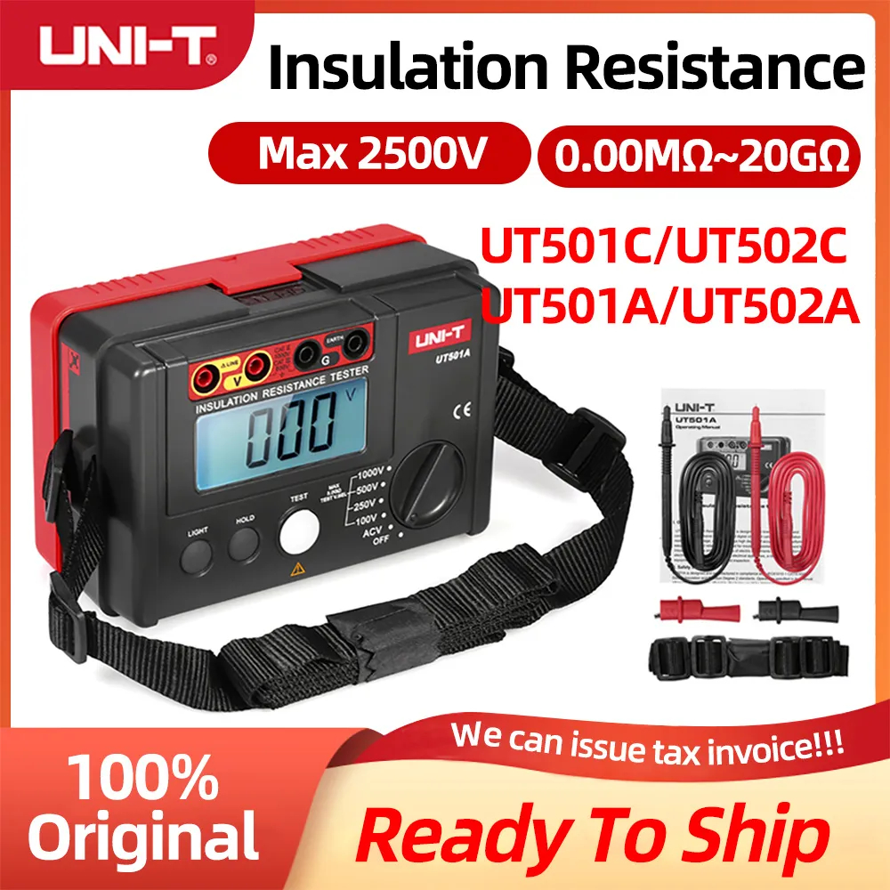 【พร้อมส่ง】UNI-T Ut501a UT502A 100V-2500V เครื่องวัดความต้านทานดิน ช่วงอัตโนมัติ 5GΩ~25GΩ โอห์ม 1000V