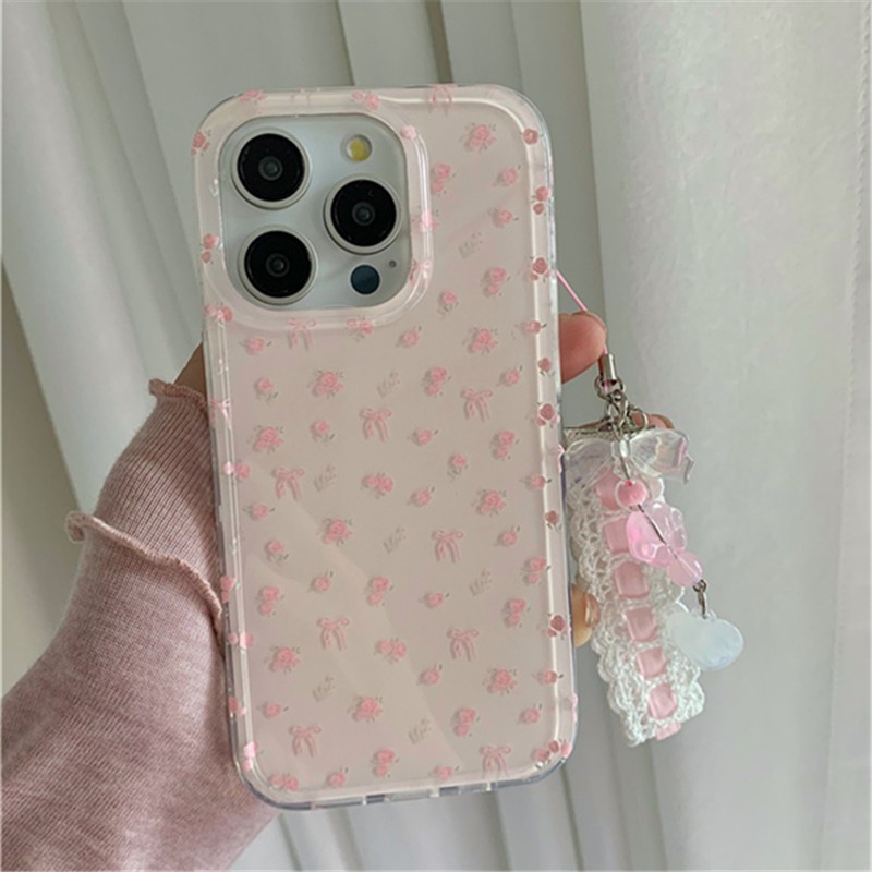 Iphone 16 15 Pro max 14 Pro max ลายดอกไม้ วัสดุ TPU กระบวนการ IMD เคสโทรศัพท์พิมพ์สองชั้น
