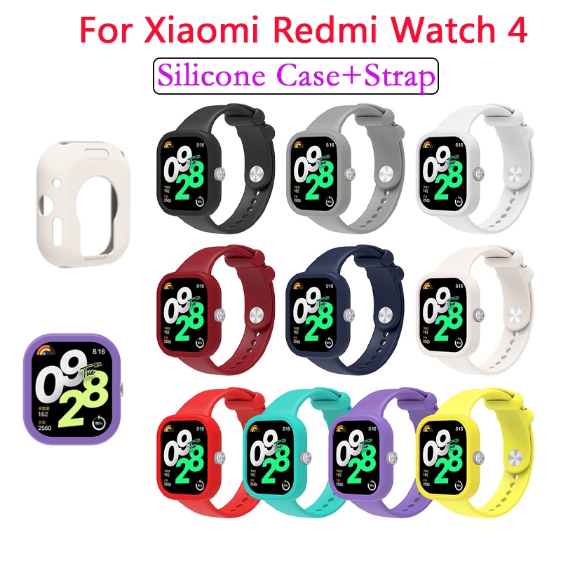 เคสซิลิโคน พร้อมสายนาฬิกาข้อมือ สีแคนดี้ สําหรับ Xiaomi Redmi Watch 4 Redmi Watch4