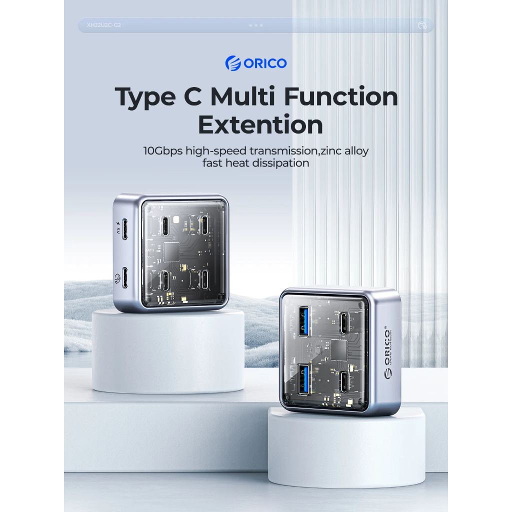 Orico ประเภท C USB HUB 10Gbps 2 USB A 2 USB C USB3.2 HUB USB Splitter สําหรับ Macbook Mac Mini XHJ4C