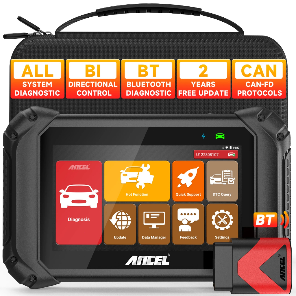 Ancel V5 BT OBD2 เครื่องสแกนเนอร์วินิจฉัยรถยนต์ ระบบน้ํามันเต็ม D-PF Regen EPB TPMS หัวฉีดเข้ารหัส O