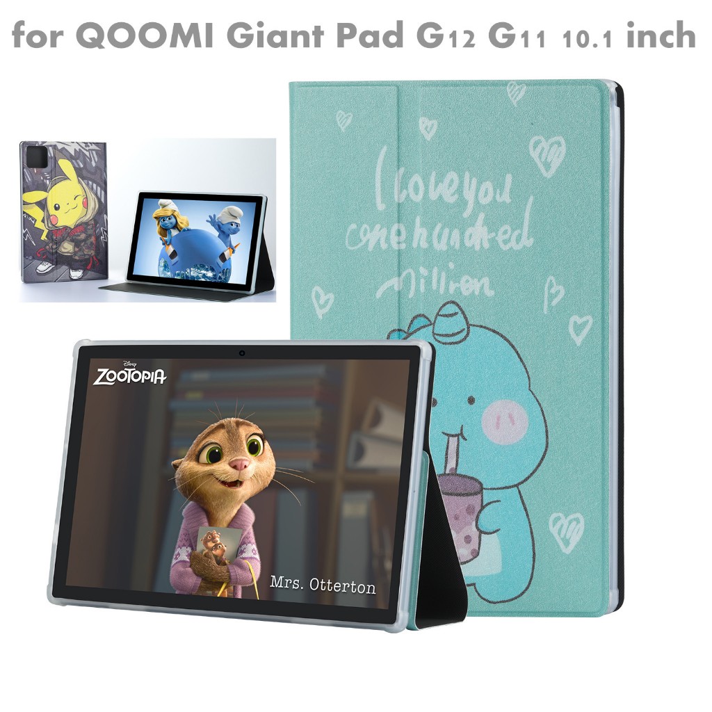 for QOOMI Giant Pad G12 G11 10.1 inch Case Filp Leather Shockproof Silicone Protective Case Stand Co