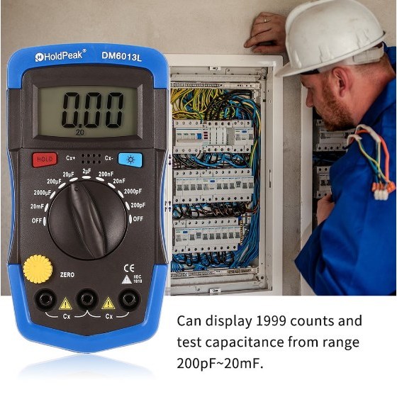 DM6013L เครื่องวัดคาปาซิเตอร์ดิจิตอล Capacitor Meter 200pF~20000uF