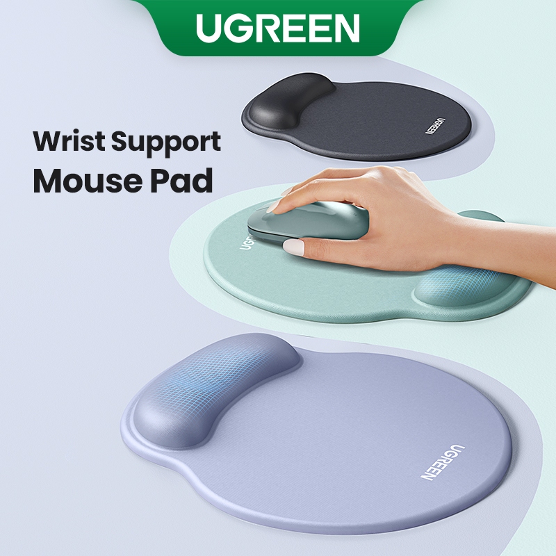 Ugreen แผ ่ นรองเมาส ์ ตามหลักสรีรศาสตร ์ รองรับข ้ อมือโฟมหน ่ วยความจํานุ ่ มที ่ เหมาะกับผิวการออกแบบกันลื ่ น