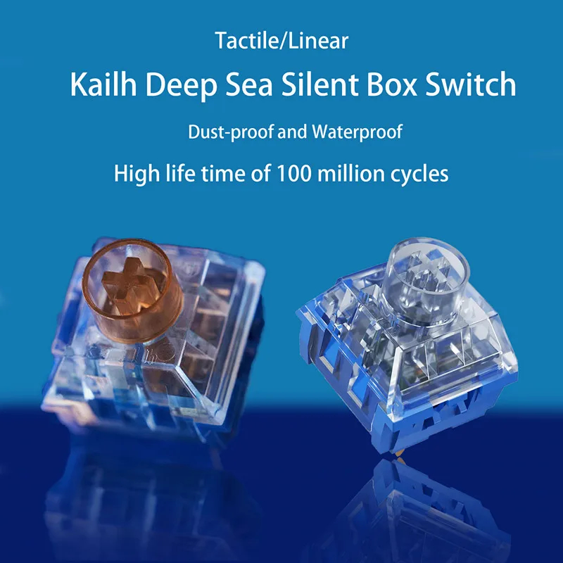 Kailh Whale Tactile & Islet Linear Switch 10 ชิ้น - 45g Lubed RGB โปร่งใสสําหรับคีย์บอร์ดแบบกลไก DIY